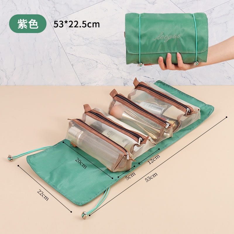 4-in-1 Travel Makeup Bag – Large Capacity Detachable Toiletry & Cosmetic Organizer
